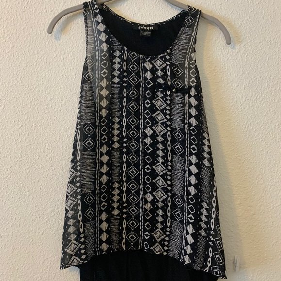 Black & White Patterned Tank - Picture 1 of 2